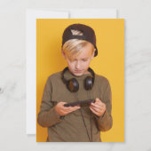 ビデオゲームズブルー誕生日招待状 招待状 (裏面)