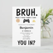 ビデオゲームズブルー誕生日招待状 招待状 (スタンド正面)