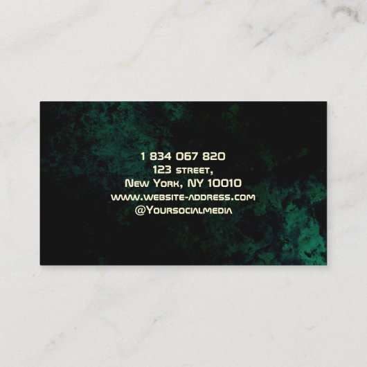 ビデオゲームテスター緑ネオン 名刺 (裏面)