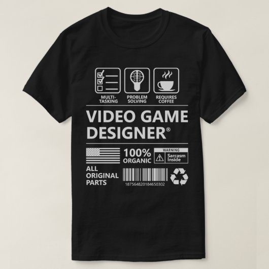 ビデオゲームデザイナーギフトおもしろいプルオーバー Tシャツ (デザイン正面)