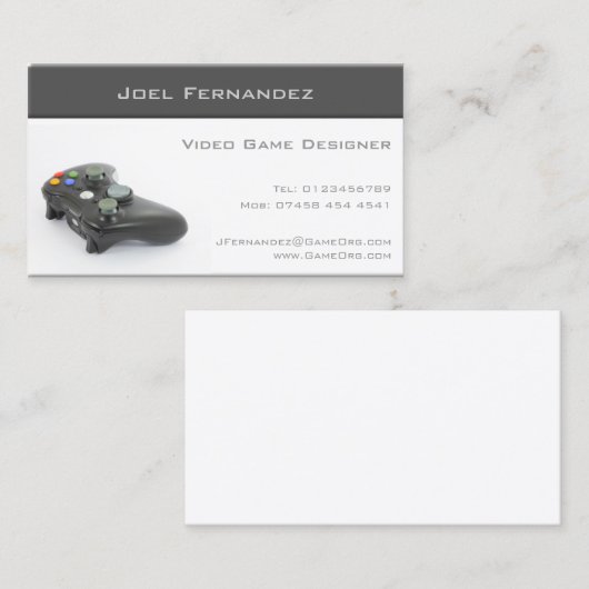 ビデオゲームデザイナー – 名刺 (正面/裏面)