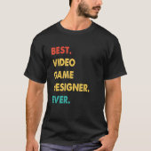 ビデオゲームデザイナ最高のーレトロビデオゲームデザイナ Tシャツ (正面)