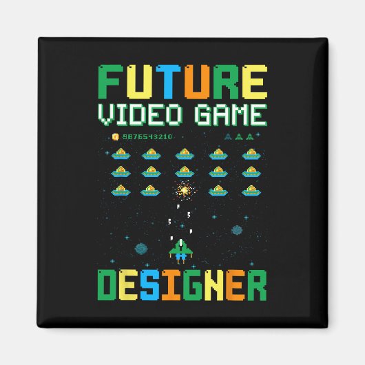 ビデオゲームデザイ子供へナー1 マグネット (正面)