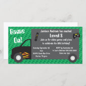 ビデオゲームトラックバースデーパーティ招待状 (正面/裏面)