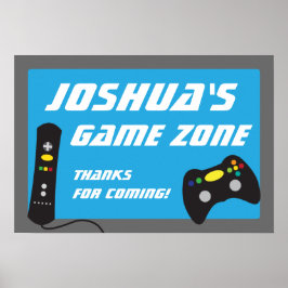 ビデオゲームトラック誕生日パーティバナー ポスター