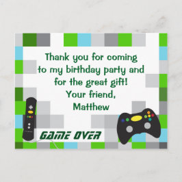ビデオゲームトラック誕生日パーティーありがとう ポストカード