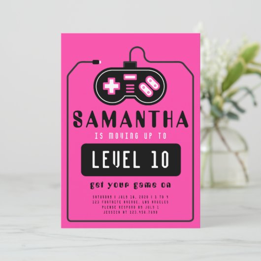 ビデオゲームトラック誕生日招待状 招待状 (スタンド正面)