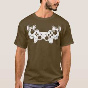 ビデオゲームトレーニングジムフィットネス運動重量挙 Tシャツ