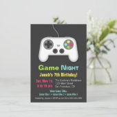 ビデオゲームナイト男子誕生日パーティー招待状 招待状 (スタンド正面)
