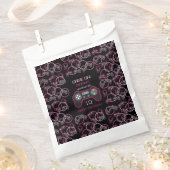 ビデオゲームネオンピンクガールズバースデーパーティー フェイバーバッグ (クリップ留めされた状態)