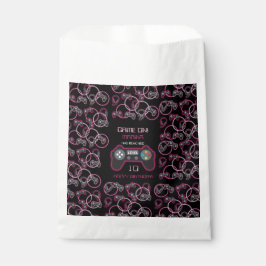 ビデオゲームネオンピンクガールズバースデーパーティー フェイバーバッグ