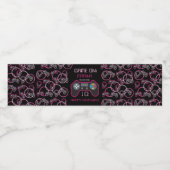 ビデオゲームネオンピンクガールズバースデーパーティー ペットボトルラベル (シングルラベル)