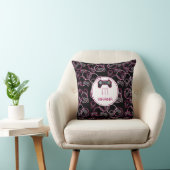 ビデオゲームネオンピンクガールズパターンモノグラム クッション (椅子)