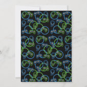 ビデオゲームネオンブルー&グリーンパターンモノグラム サンキューカード (裏面)