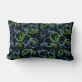 ビデオゲームネオンブルー&グリーンパターン ランバークッション (正面)