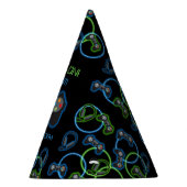 ビデオゲームネオンブルー&グリーン誕生日パーティー パーティーハット (右)