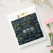 ビデオゲームネオンブルー&グリーン誕生日パーティー フェイバーバッグ (封をした状態)