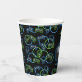 ビデオゲームネオンブルー&グリーン誕生日パーティー 紙コップ (正面)