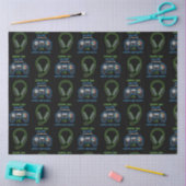 ビデオゲームネオンブルー&グリーン誕生日時代名 薄葉紙 (クラフト)