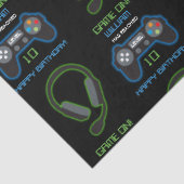 ビデオゲームネオンブルー&グリーン誕生日時代名 薄葉紙 (詳細)