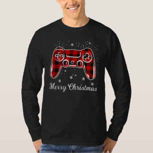 ビデオゲームバッファロープレイドマッチングファミリーキッズクリスマス Tシャツ