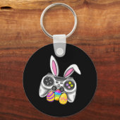 ビデオゲームバニー卵コスチューム復活祭の男の子の子 キーホルダー (正面)