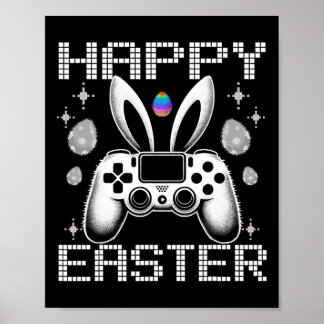 ビデオゲームバニー卵コスチューム復活祭の男の子の子 ポスター