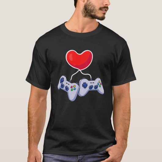 ビデオゲームバレンタインのゲーマーボーイズ男性ゲーム Tシャツ (正面)