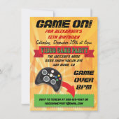 ビデオゲームバースデーパーティ招待状 招待状 (正面)