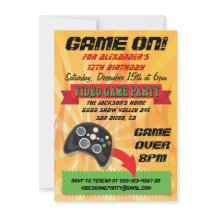 ビデオゲームバースデーパーティ招待状