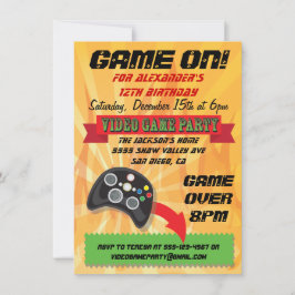 ビデオゲームバースデーパーティ招待状 招待状