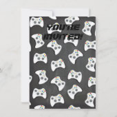 ビデオゲームバースデーパーティ招待状 招待状 (裏面)