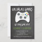 ビデオゲームバースデーパーティ招待状 招待状 (正面)