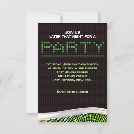 ビデオゲームバーバルミツワー招待状パーティーカード 招待状 (正面)