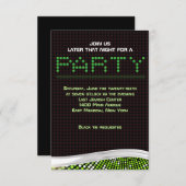 ビデオゲームバーバルミツワー招待状パーティーカード 招待状 (正面/裏面)