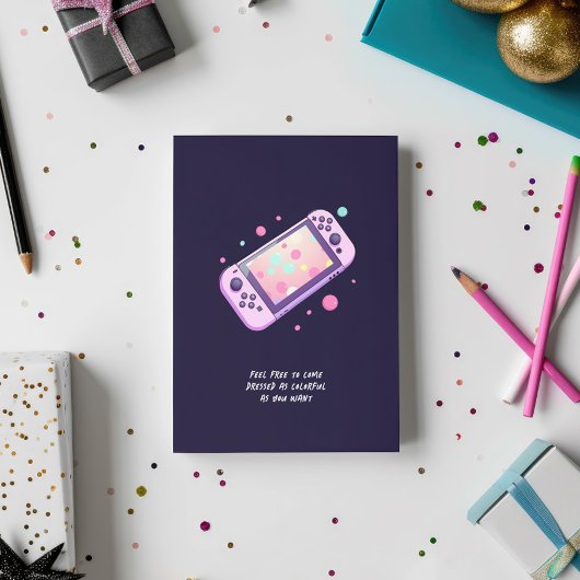 ビデオゲームパステルキュート子供の誕生日招待状 招待状