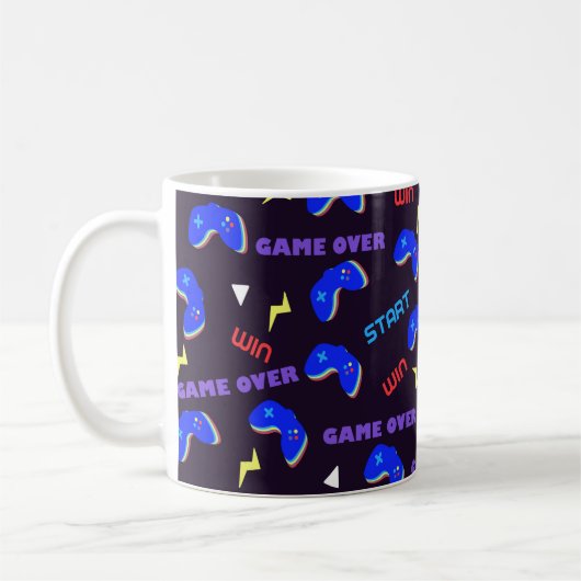 ビデオゲームパターン コーヒーマグカップ (左)