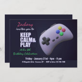 ビデオゲームパーティーの招待状 招待状 (正面/裏面)