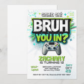 ビデオゲームパーティーの招待状 招待状 (正面/裏面)