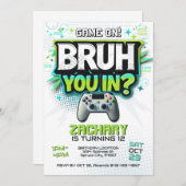 ビデオゲームパーティーゲーマー招待状 招待状 (正面/裏面)