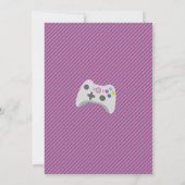 ビデオゲームパーティーゲームピンクトラックガールズ招待状 招待状 (裏面)