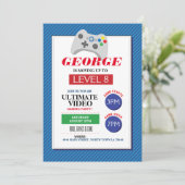 ビデオゲームパーティーゲーム青い赤いトラック招待状 招待状 (スタンド正面)