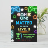 ビデオゲームパーティーバースデー招待状 招待状 (スタンド正面)