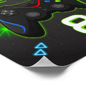 ビデオゲームパーティーレベルアップ子供の誕生日ゲーマーサイン ポスター (角)