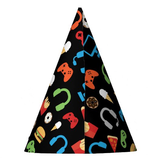 ビデオゲームパーティーレベルアップ子供の誕生日ゲーマー パーティーハット (裏面)