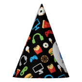 ビデオゲームパーティーレベルアップ子供の誕生日ゲーマー パーティーハット (左)