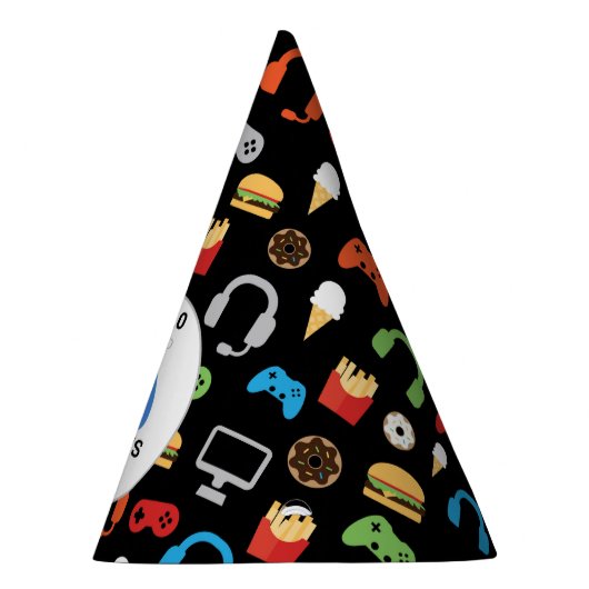 ビデオゲームパーティーレベルアップ子供の誕生日ゲーマー パーティーハット (右)