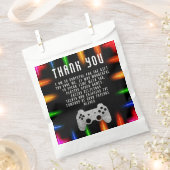 ビデオゲームパーティー制御装置ネオンゲーム誕生日 フェイバーバッグ (クリップ留めされた状態)