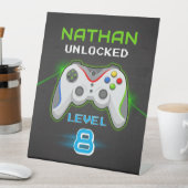 ビデオゲームパーティー子供の誕生日ゲーマーテーブルサイン 台座サイン (インサイチュ)