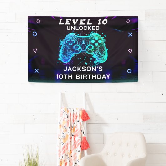 ビデオゲームパーティー子供の誕生日ゲーマー 横断幕 (インサイチュ)